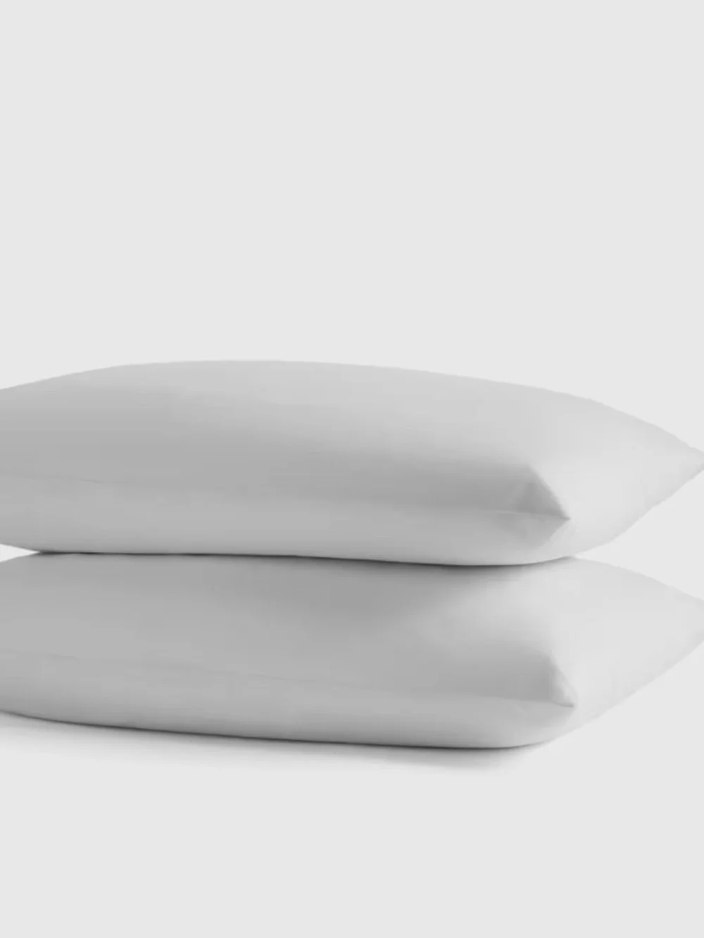 Organic Crisp Percale Pillowcase Set King Light Gray